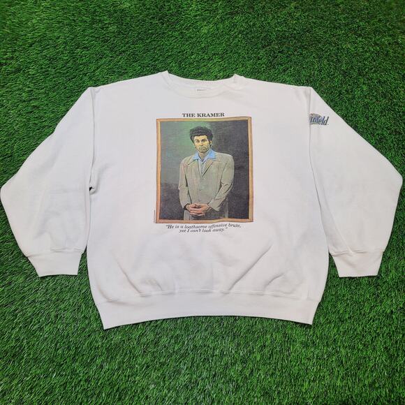 VTG 1993 Seinfeld "The Kramer" Sweatshirt Mens L/XL Cropped Boxy Fit USA - Picture 1 of 15
